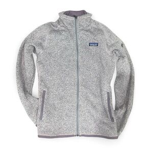 purple marled fleece patagonia jacker